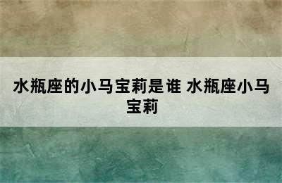水瓶座的小马宝莉是谁 水瓶座小马宝莉